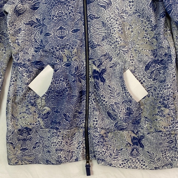 Buffalo David Bitton Full Zip Hoodie Blue and White Patterned Size Large - Picture 5 of 11